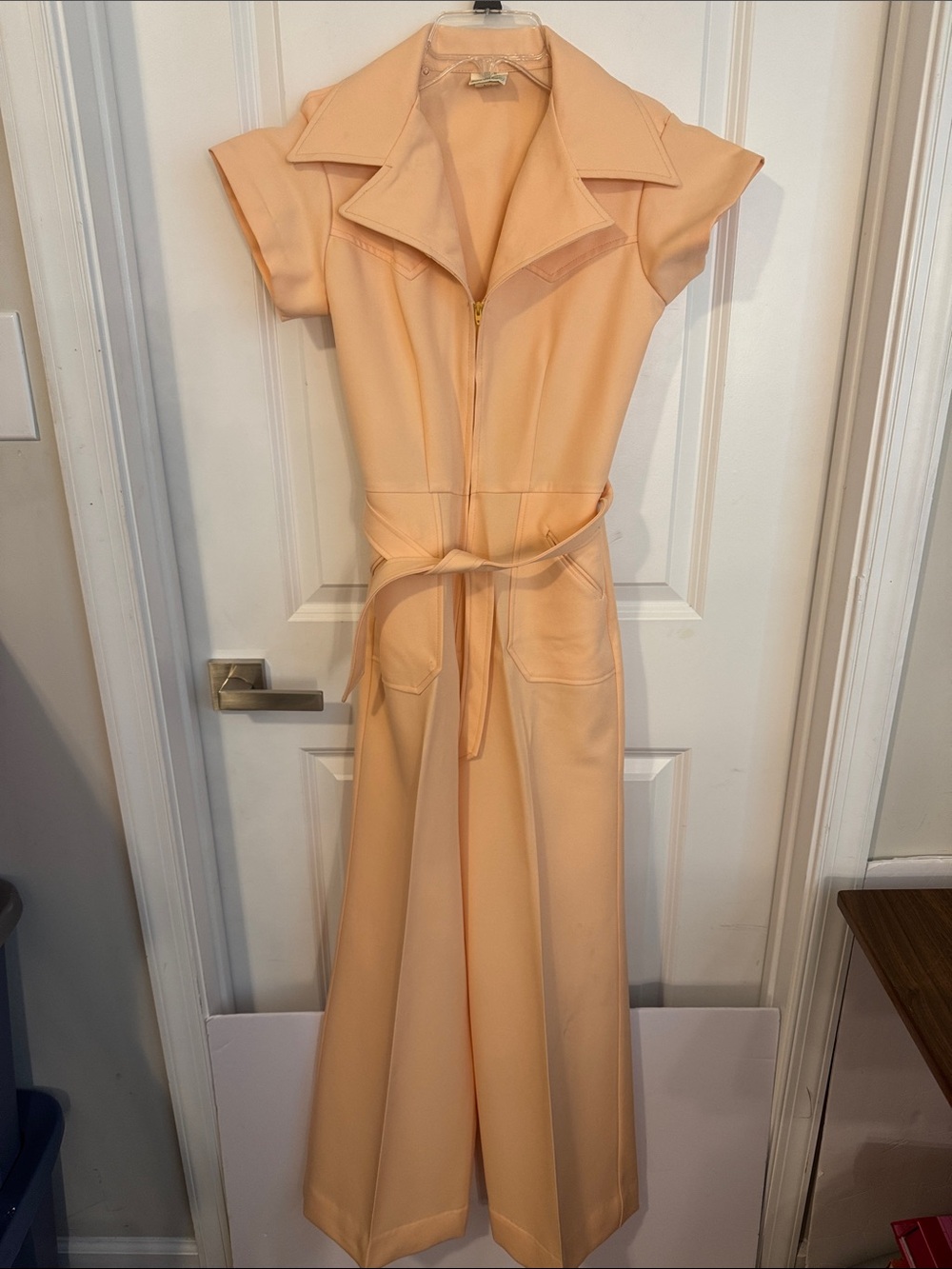 Women’s Peach Maxi Jumpsuit with Belt